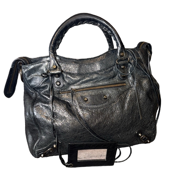 Balenciaga City Black Leather Handbag - Picture 1 of 12